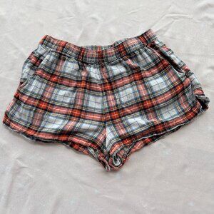 American Eagle‎ Festive Plaid Holiday PJ Shorts with pockets - Size MEDIUM